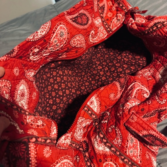 Vera Bradley Red Paisley Quilted Tote - Picture 2 of 3
